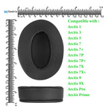 Geekria Sport Extra Thick Cooling Gel Replacement Ear Pads Compatible with SteelSeries Arctis 1/ 3/ 5/ 7/ 7+/ 7P/ 7P+/ 7X/ 7X+/ 9/ 9X/ Pro/ Prime Headphones, Ear Cushions (Black)