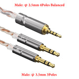 Geekria 2.5mm Balanced Cable Compatible with HIFIMAN SUSVARA UNVEILED, SUNDARA, HE4XX, 400i, HE1000V2, Denon AH-D600, AH-D7200, 5N OCC Braided Silver Plated Audio Cord (2.5mm to Dual 3.5mm/4.9ft)