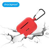 Geekria Silicone Case Cover Compatible with TOZO NC2 True Wireless Earbuds, Earphones Skin Cover, Protective Carrying Case with Keychain Hook, Charging Port Accessible (Red)
