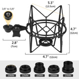 Geekria for Creators Microphone Shock Mount Compatible with Rode NT-USB, NT1-A, NT2-A, NT1000, NT2000, Procaster, K2, Mic Anti-Vibration Suspension Adapter Clamp Mic Holder Clip (Black / Metal)