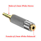 Geekria 3.5mm Stereo Male to 2.5mm Balanced Female Adapter, Use 2.5mm Balanced Headphone Cable with 3.5mm Stereo Audio Output, No Microphone Support