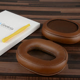 Geekria QuickFit Replacement Ear Pads for ATH M50X, M50xBT2, M50XBT, M50, M40X, M30, M20, M10, ATH-MSR7 Headphones Ear Cushions, Headset Earpads, Ear Cups Cover Repair Parts (Brown)