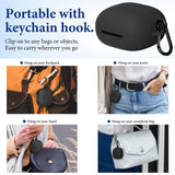 Geekria Silicone Case Cover Compatible with ATH-CKS50TW2 True Wireless Earbuds, Protective Earphones Skin Cover with Keychain Hook, Charging Port Accessible (Black)