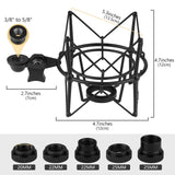 Geekria for Creators Microphone Shock Mount Compatible with AKG P120, P220, P820, Mic Anti-Vibration Suspension Adapter Clamp Mic Holder Clip (Black / Metal)