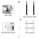 Geekria VR Headset Audio Cable Compatible with Meta Quest 3, Short Earbuds with S / M / L Size Ear Tips, 3.5 mm Aux 360 Degree Sound Earphone (Silver)