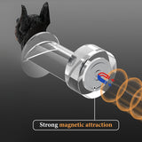 Geekria Magnetic Headphone Hanger with Resin Dog Head and Clear Acrylic Holder, for Magnetic PC Cases, Shelves, and Cabinets, Over-Ear and On-Ear Headphones