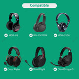 Geekria Comfort Velour Replacement Ear Pads for SONY MDR-7506/ V6/ V7, WH-CH700N/ 710N/ 720N, HyperX Cloud Alpha/ Alpha S/ II/ Flight/ Stinger/ Mix Headphones (Black)