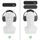 Geekria Short Replacement Medium Hook and Loop Headband Cover + Cooling-Gel Pad Set, Compatible with Skullcandy, Bose, JBL, Sony Headphones Accessory, Easy DIY Installation (Black)