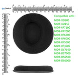 Geekria Comfort Velour Replacement Ear Pads for Sony MDR-RF6000, RF6500, RF7000, RF7100, MDR-DS6000, DS6500, DS7000, DS7100, XD150, XD200 Headphones Ear Cushions, Headset Earpads (Black)