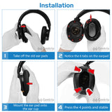 Geekria Replacement Ear Pads Compatible with Sony MDR-1AM2 ( MDR1AM2 MDR-1AM2/B) Headphones, Repair Parts with Video Guide (Black / Plastic Ring)