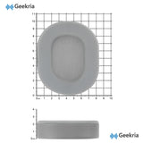 Geekria Sport Cooling-Gel Replacement Ear Pads for Corsair HS65, HS55 Headphones Ear Cushions, Repair Parts (Grey)