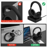 Geekria Headphones Charging Stand, Compatible with Sony WH-1000XM6 / 1000XM5, 3D Printed Resin Magnetic Dock, Gaming Headset Base (Black)