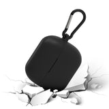 Geekria Silicone Case Cover Compatible with SAMSUNG Galaxy Buds 3 / Buds 3 Pro True Wireless Earbuds, Protective Earphones Skin Cover with Keychain Hook, Charging Port Accessible (Black)