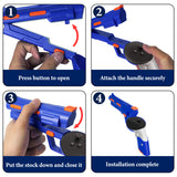 Geekria VR Gun Stock Compatible with Meta Quest 3, Shooting Game Grip Accessories, Enhanced FPS Games Reality Holding Feels, Hard Shell Anti Slip Handle Attachments (Blue, 1 Pair)