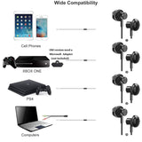 Geekria 3.5MM Gaming Earphones Compatible with Google Stadia, New Xbox One, Luna, PS4, Cellphones, PC, Laptop, Earbuds Wired Stereo Bass In-Ear with Microphone and Volume-Control (Black)