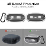Geekria TPU Case Cover Compatible with SHOKZ OpenFit 2 True Wireless Earbuds, Protective Earphones Skin Cover with Keychain Hook, Front LED Visible (Clear)
