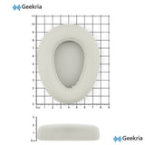 Geekria QuickFit Replacement Ear Pads Compatible with JLab JBuds Lux ANC Wireless Headphones, Ear Cushions, Repair Parts (Cloud White)