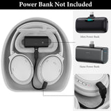 Geekria PRO Charging Headphones Case Compatible with Bose QC Ultra II/Ultra/45/35 II, 700, Hard Shell, Durable, Multi-Layer Protection Bag (White) Without Power Bank