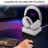 Geekria Magnetic Charging Stand Compatible with Sony WH-1000XX 1000X THE COLLEXION Headphones, 3D-Printed Resin Dock with 2 USB-C Magnetic Tips and 6.2 ft USB-A Cable, Grey