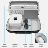 Geekria Desktop Computer Hard Travel Case, Compatible with Apple 2024 Mac Mini M4 / Mac Mini Pro, Fit for Magic Keyboard, Mouse, Trackpad and Accessories (Dark Gray)
