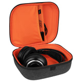 Geekria Shield Headphones Case Compatible with AKG K 240, K 92, Q701, K 712 Pro, K 702, K 701 Headphones, Replacement Protective Hard Shell Travel Carrying Bag with Cable Storage (Dark Grey)