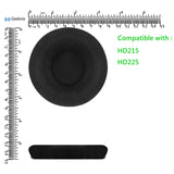 Geekria Comfort Velour Replacement Ear Pads for Sennheiser HD215, HD225 Headphones Ear Cushions, Headset Earpads, Ear Cups Cover Repair Parts (Black)
