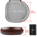 Geekria Shield Headphones Case for B&O Beoplay H100/HX/H9i/H95, Beocom Portal and More, Replacement Hard Shell Travel Carrying Bag with Cable Storage (Dark Brown)