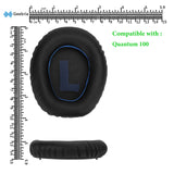 Geekria QuickFit Replacement Ear Pads for JBL Quantum 100 Headphones Ear Cushions, Repair Parts (Black Blue)