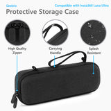 Geekria Hard Carrying Case Compatible with Insta360 Luna Ultra, Protective Travel Storage Case for Pocket Gimbal Camera, Waterproof Shockproof Organizer Bag with Lanyard Strap (Dark Grey)