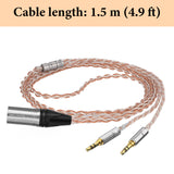 Geekria Apollo 4-Pin XLR to Dual 3.5mm Balanced Headphone Cable, Silver-Plated Replacement Cord Compatible with HIFIMAN Sundara Edition XS Ananda Arya HE400se, Denon D7200 D5200, 1.5m/4.9ft