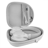 Geekria Shield Headphones Case Compatible with JBL TUNE 770/760/750NC, TUNE 720BT, Live 770NC, Replacement Hard Shell Travel Carrying Bag with Cable Storage (White)