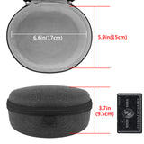Geekria Shield Headphones Case Compatible with Bose, Soundcore, Denon, and More, Replacement Hard Shell Travel Carrying Bag with Cable Storage (Dark Grey)