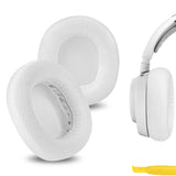 Geekria Comfort Mesh Fabric Replacement Ear Pads for SteelSeries Arctis Nova Pro Wired/ Nova1/ 1P/ 1X/ Nova3/ 3P/ 3X/ Nova4/ 4P/ Nova5/ 5P/ 5X/ Nova7/ 7P/ 7X Headphones, Ear Cushions (White)