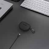 Geekria Silicone Case Cover Compatible with NEW Bose Ultra Open True Wireless Earbuds, Protective Earphones Skin Cover with Keychain Hook, Charging Port Accessible, Front LED Visible (Black)