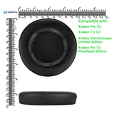 Geekria QuickFit Replacement Ear Pads for Razer Kraken 7.1 Chroma V2 USB Gaming Headset Headphones Ear Cushions, Repair Parts (Black)