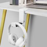 Geekria Under Desk Headphone Hook, 360° Rotating Headset Holder, Adjustable Desk Mount Hanger, Space Saving Gaming Headphone Holder Compatible with Sony, Bose, AKG, Sennheiser (White)