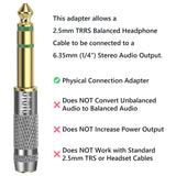 Geekria 6.35mm Stereo Male to 2.5mm (4-Pole TRRS) Balanced Female Headphone Adapter, Compatible with 2.5mm TRRS Balanced Headphone Cables, Gold-Plated Aluminum Alloy