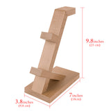 Geekria Solid Wood Dual Gamepad and Headphone Stand, Controller Storage Holder for PS4, PS5, Xbox, Switch, 8BitDo, Universal Desk Game Accessories (Light Brown)