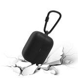 Geekria Silicone Case Cover Compatible with Sony LinkBuds Clip (WF-LC900) True Wireless Earbuds, Protective Earphones Skin Cover with Keychain Hook (Black)