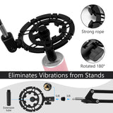 Geekria for Creators Microphone Shock Mount Compatible with Razer Seiren X, Mini, V3, V3 Mini, V2 Pro, V2 X, Elite, Emote Mic Anti-Vibration Suspension Adapter Clamp Mic Holder Clip (Black)