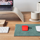 Geekria Silicone Case Cover Compatible with Audio-Technica ATH-TWX9 True Wireless Earbuds, Earphones Skin Cover, Protective Carrying Case with Keychain Hook, Charging Port Accessible (Red)