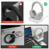 Geekria Headphones Charging Stand, Compatible with Sony WH-1000XM6 / 1000XM5, 3D Printed Resin Magnetic Dock, Gaming Headset Base (White)
