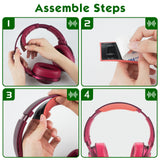 Geekria Protein Leather Headband Pad Compatible with SONY MDR-100ABN, WH-H900N, Headphones Replacement Band, Headset Head Cushion Cover Repair Part (Twilight Red)