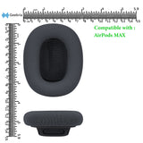 Geekria Comfort Mesh Fabric Replacement Ear Pads Compatible with Apple AirPods MAX (A2096), AirPods MAX2 (A3184) Headphones Ear Cushions, Repair Parts (Midnight)