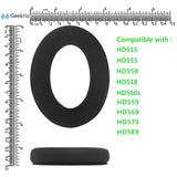 Geekria Comfort Laminated Fabric Replacement Ear Pads for Sennheiser HD505, HD515, HD555, HD518, HD558, HD559, HD569, HD579, HD589 Headphones Ear Cushions, Headset Earpads (Black)