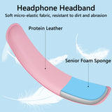Geekria Medium Protein Leather Headband Cover + Pad Set Protector, No Tool Needed, Compatible with Medium-Sized Headphones (Fits Headband Diameter around 3.1cm/1.22") (Pink)