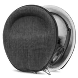 Geekria Shield Headphones Case for On-Ear Replacement Hard Shell Travel Carrying Bag with Cable Storage, Compatible with Logitech Stereo/H820e, Jabra Engage 75 Headphones (Dark Grey)