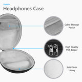 Geekria Shield Headphones Case for On-Ear Replacement Hard Shell Travel Carrying Bag with Cable Storage, Compatible with Logitech Stereo/H820e, Jabra Engage 75 Headphones (Dark Grey)