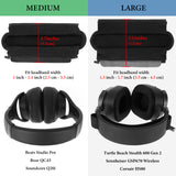 Geekria Hook and Loop Headband Cover + Pad Set, Protector with Zipper Closure Compatible with Medium Sized Headphones, Easy DIY Installation (Protein Leather / Black)