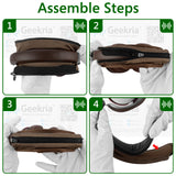 Geekria Replacement Medium Hook and Loop Headband Cover + Pad Set, Compatible with ATH, Bose, Beats, JBL, Hyperx, Sony Headphones Accessory, DIY Installation No Tool Needed (Brown)